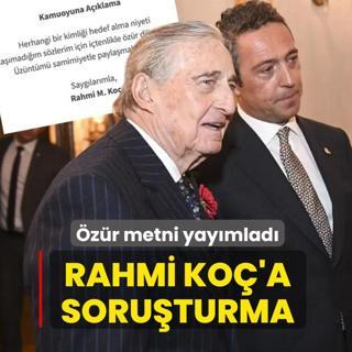 Rahmi Ko�'a soru�turma! �z�r metni yay�mlad�