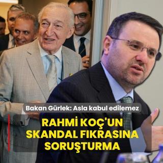 Rahmi Ko�'un skandal f�kras�na soru�turma! Bakan G�rlek: Asla kabul edilemez
