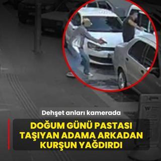 Do�um g�n� pastas� ta��yan adama arkadan kur�un ya�d�rd�: Deh�et anlar� kamerada