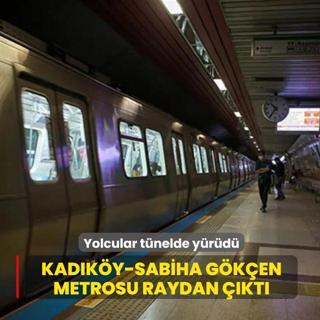 Kad�k�y-Sabiha G�k�en metrosu raydan ��kt�... Yolcular t�nelde y�r�d�