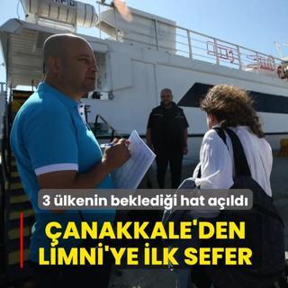 3 �lkenin bekledi�i hat a��ld�... �anakkale'den Limni'ye ilk sefer