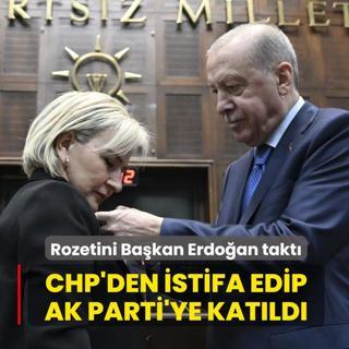 CHP'den istifa edip AK Parti'ye kat�ld�! Rozetini Ba�kan Erdo�an takt�