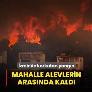 �zmir'i alevler sard�: Yang�n r�zgarla b�y�d�, yerle�im yerlerinin kap�s�na dayand�
