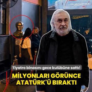 Tiyatro binas�n� gece kul�b�ne satt�! M�jdat Gezen milyonlar� g�r�nce Atat�rk'� b�rakt�
