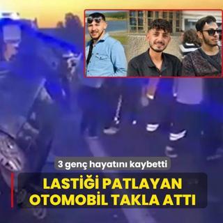 Lasti�i patlayan otomobil takla att�: 3 gen� hayat�n� kaybetti
