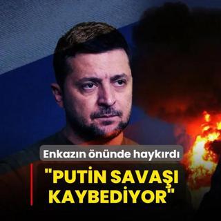 Zelenskiy y�k�lan binan�n �n�nden hayk�rd�: �Putin sava�� kaybediyor�