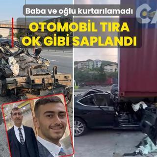 Otomobil t�ra ok gibi sapland�! Feci kazada baba ve o�lu can verdi