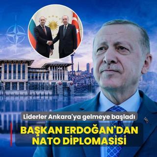 Liderler Ankara'ya gelmeye ba�lad�... Ba�kan Erdo�an'dan NATO diplomasisi
