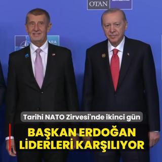 Tarihi NATO Zirvesi'nde ikinci g�n... Ba�kan Erdo�an, liderleri kar��l�yor