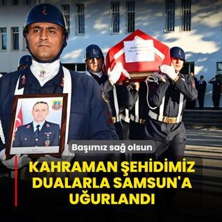 Ba��m�z sa� olsun: Kahraman �ehidimiz dualarla Samsun'a u�urland�
