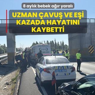 Uzman �avu� ile e�i feci kazada can verdi! 8 ayl�k bebek a��r yaral�