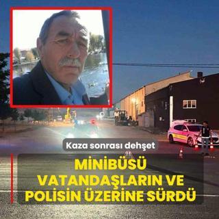 Kaza sonras� deh�et! Minib�s� vatanda�lar�n ve polisin �zerine s�rd�