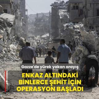 Gazze'de y�rek yakan aray��! Enkaz alt�ndaki binlerce �ehit i�in operasyon ba�lad�