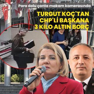 Para dolu �anta makam kameras�nda! Turgut Ko�'tan CHP'li ba�kana 3 kilo alt�n bor�
