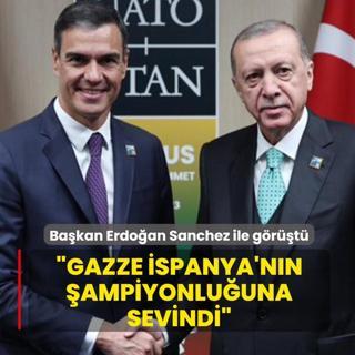 �Gazze �spanya'n�n �ampiyonlu�una sevindi�... Ba�kan Erdo�an Sanchez ile g�r��t�