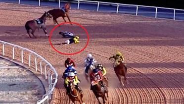 There is news about the jockey falling from the horse in Adana