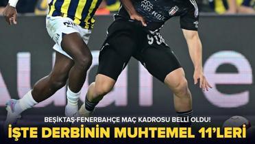 Beikta-Fenerbahe ma kadrosu belli oldu! te Beikta-Fenerbahe derbi mann muhtemel ilk 11'leri