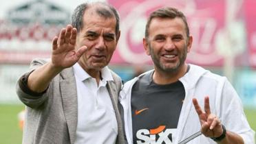 Galatasaray'n kutlamalarnda esprili diyalog: Sen de mi ldrdn