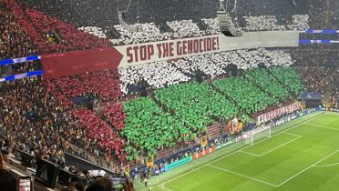 Galatasaray tribnleri Filistin'i unutmad! Soykrm durdurun