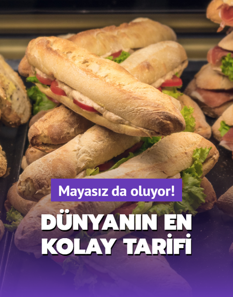 D�nyan�n en kolay sandvi� ekme�i tarifi burada