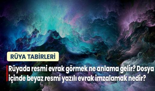 Rüyada Resmi Evrak Görmek Ne Anlama Gelir? Dosya İçinde Beyaz Resmi Yazılı Evrak İmzalamak Nedir?