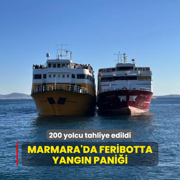 Marmara'da seyir halindeki feribotta yangn kt