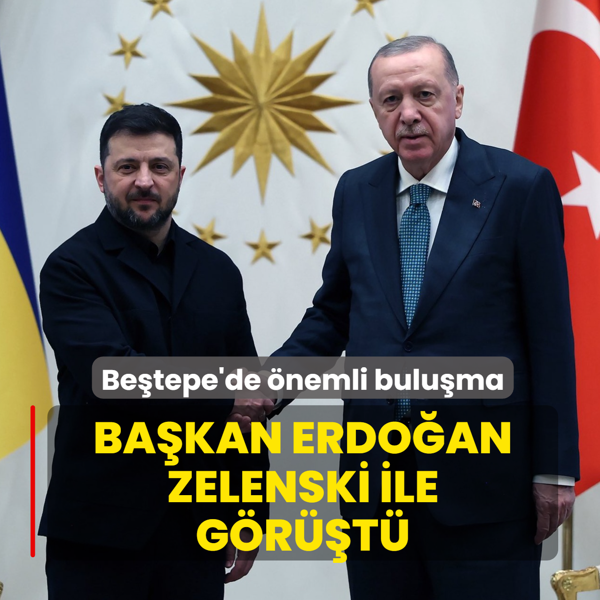 Betepe'de nemli buluma... Bakan Erdoan, Zelenski ile grt