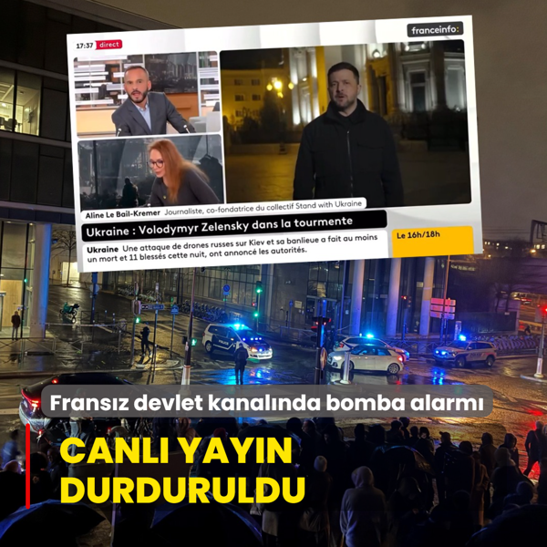 Fransz devlet televizyonunda bomba alarm! Canl yayn durduruldu