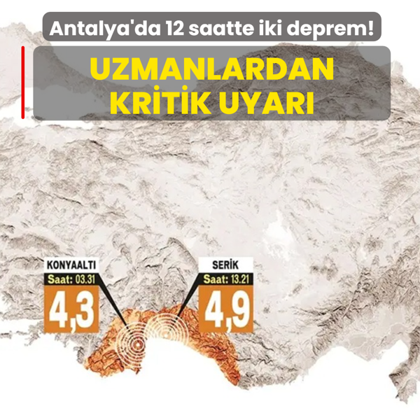 Antalya'da 12 saatte iki deprem!