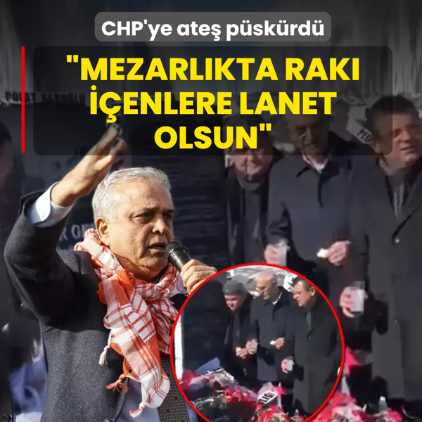 Memleketine d�n��te CHP'ye ate� p�sk�rd�: Mezarl�kta rak� i�enlere lanet olsun