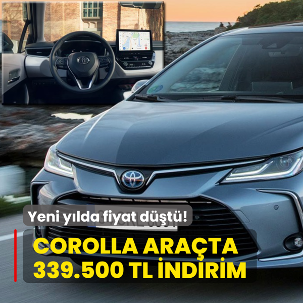Toyota yapt� yapaca��n�: Yeni y�lda fiyat d��t�! Corolla ara�ta 339.500 TL indirim