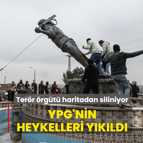 Ter�r �rg�t� ��z�l�yor: YPG'nin heykelleri y�k�ld�