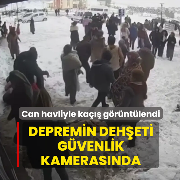 Depremin deh�eti g�venlik kameras�nda! Can havliyle ka��� g�r�nt�lendi
