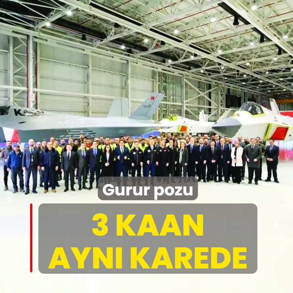 3 KAAN ayn� karede... Gurur pozu