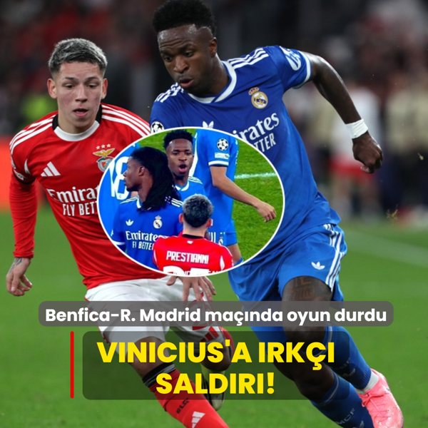 Vinicius'a �rk�� sald�r�! Benfica-Real Madrid ma��nda oyun durdu