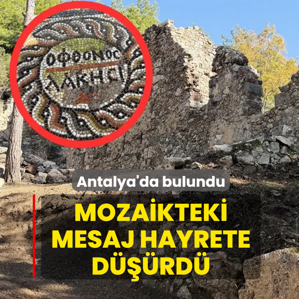 Mozaikteki mesaj hayrete d���rd�! Antalya'da bulundu