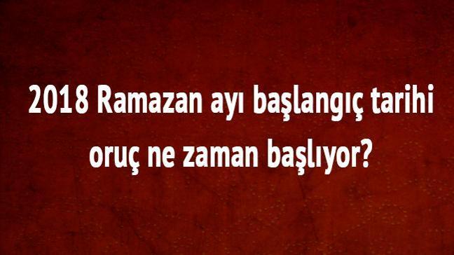 Ramazan ayı başlangıç tarihi oruç ne zaman başlıyor?