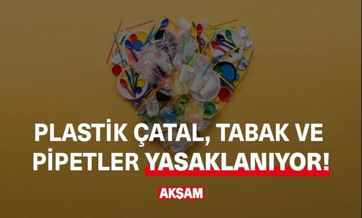 Plastik �atal, tabak ve pipetler yasaklan�yor!